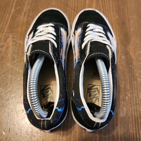 Vans Old Skool Electro Flames  Skateboarding Glow In Dark Sneakers Kids Size 2 - Picture 9 of 14
